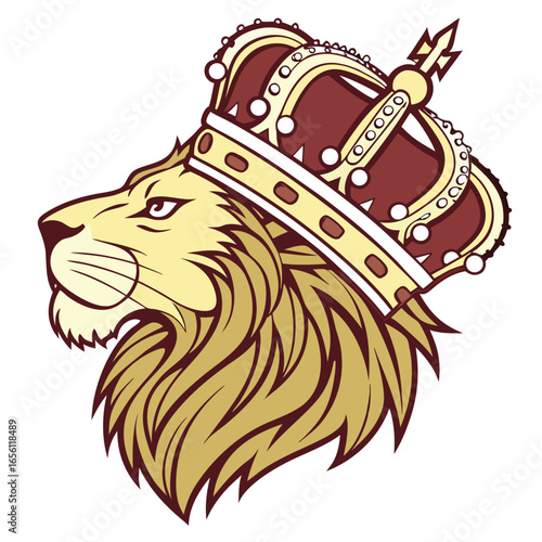 Lion head logo icon, lion face vector Illustration, on a isolated background, EPS