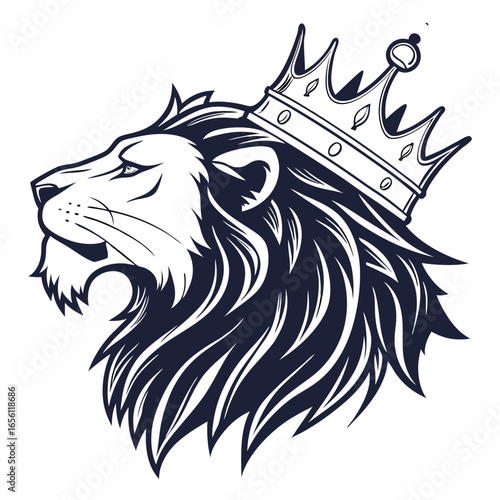 Lion head logo icon, lion face vector Illustration, on a isolated background, EPS
