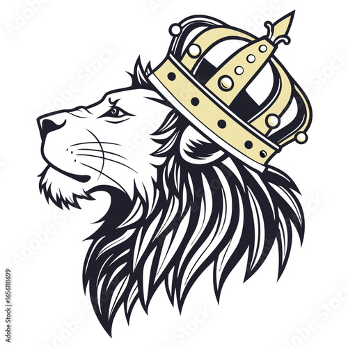Lion head logo icon, lion face vector Illustration, on a isolated background, EPS