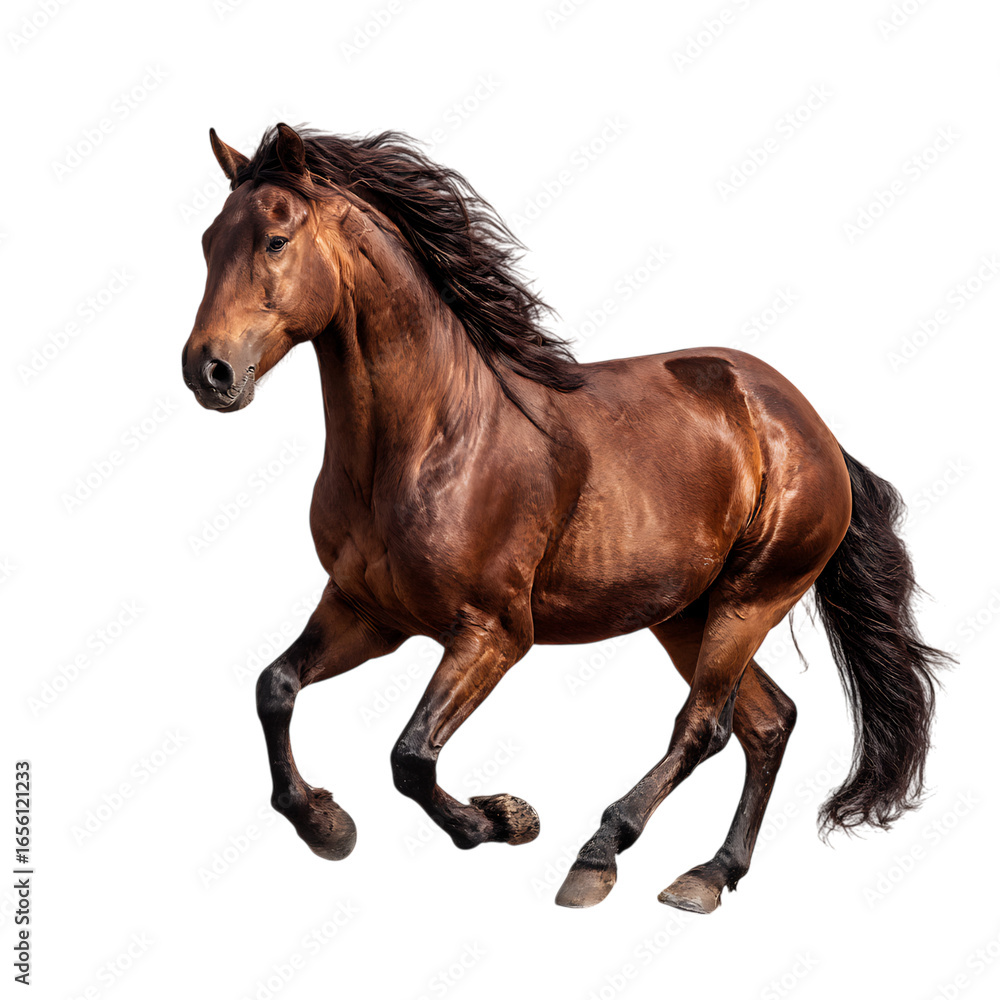 Naklejka premium Majestic brown horse in motion