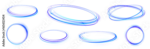 Line speed swirl blue light shine abstract ellipse effect background circle circular design digital energy flash frame futuristic
