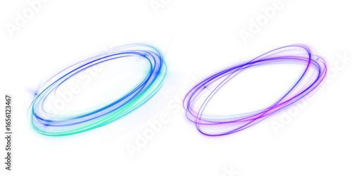 Abstract swirl blue light line shine speed ellipse effect background circle circular design digital energy flash frame futuristic