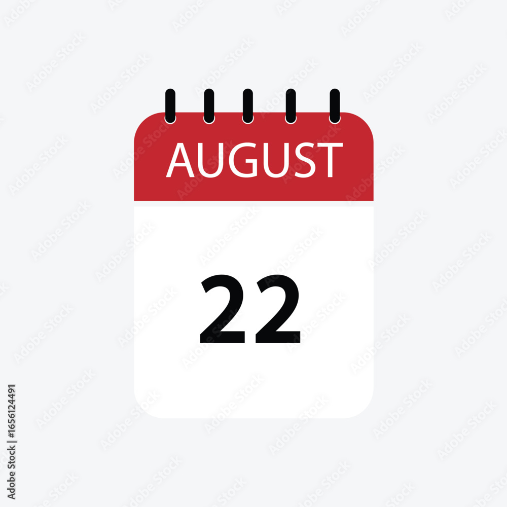 22 august calendar august calendar vector illustration 22 august calendar august calendar vector illustration