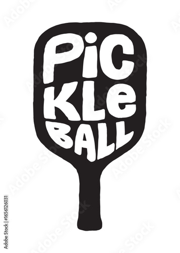 Pickleball art lettering design.  Vector design illustration for web, t-shirt design, other graphic design use