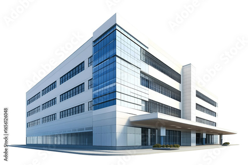 Multi story hospital isolated on transparent background