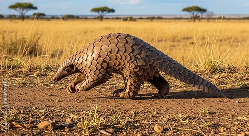 Pangolin in African Savannah