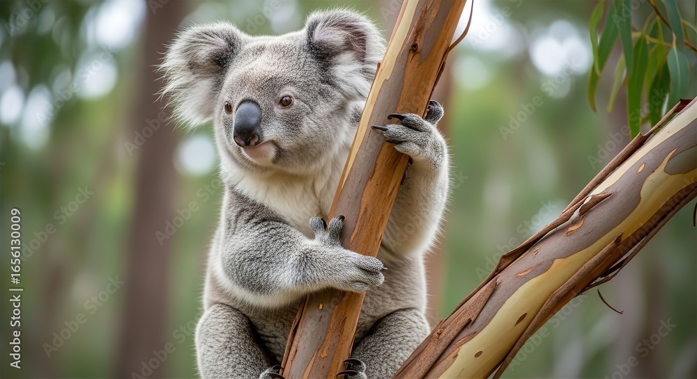 Fototapeta premium Koala in Eucalyptus Tree