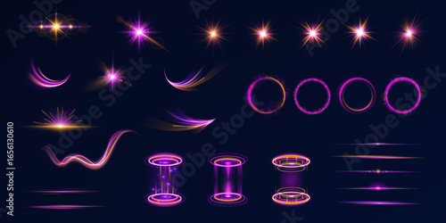 Effect neon line light motion speed blue wave abstract futuristic background bright design vector illustration modern curve