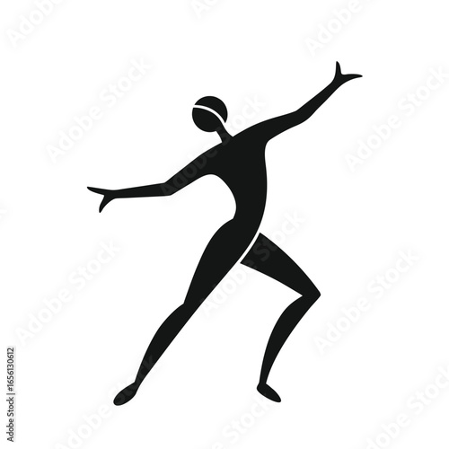 Silhouette of a dancer in a graceful pose movement