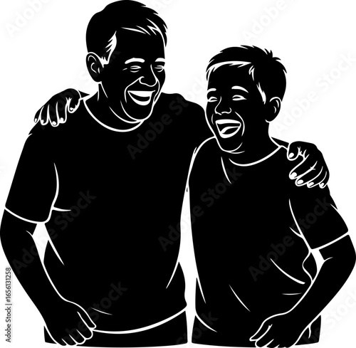 grandparents and son smile
