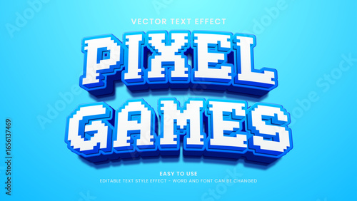 editable text effect pixel games 3d style premium vector 