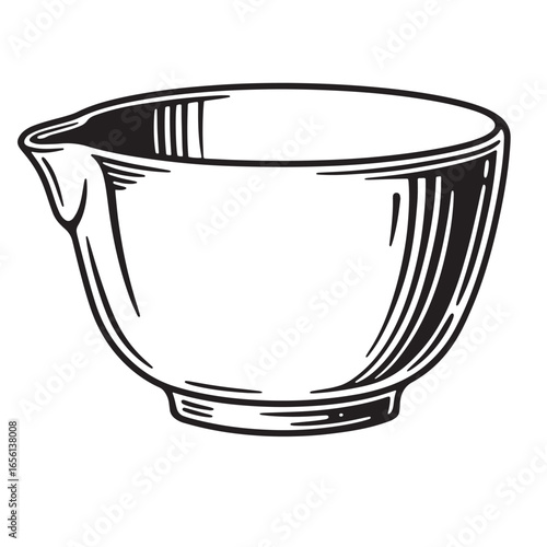 Vector illustration of a kitchen mixing bowl in a hand drawn minimalist style