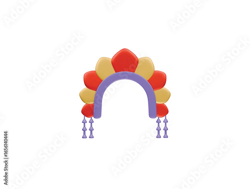 Kokoshnik icon 3d illustration render