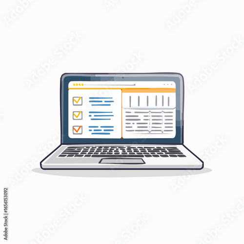 A clean line art logo of a laptop with code symbols on screen, representing school coding or computer club activities