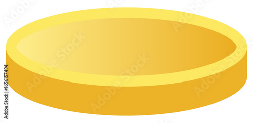 Gold Gradient Simple Coin from Front Bottom Side