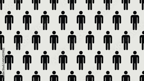 Black figures repeating pattern monochrome simple