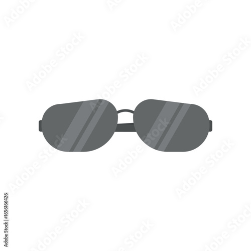 Black sunglasses. Policeman accessory. Cool cop