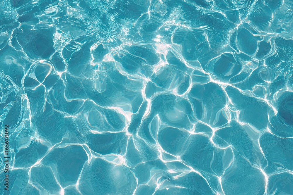 Fototapeta premium Abstract aqua ripples, sun-dappled water surface