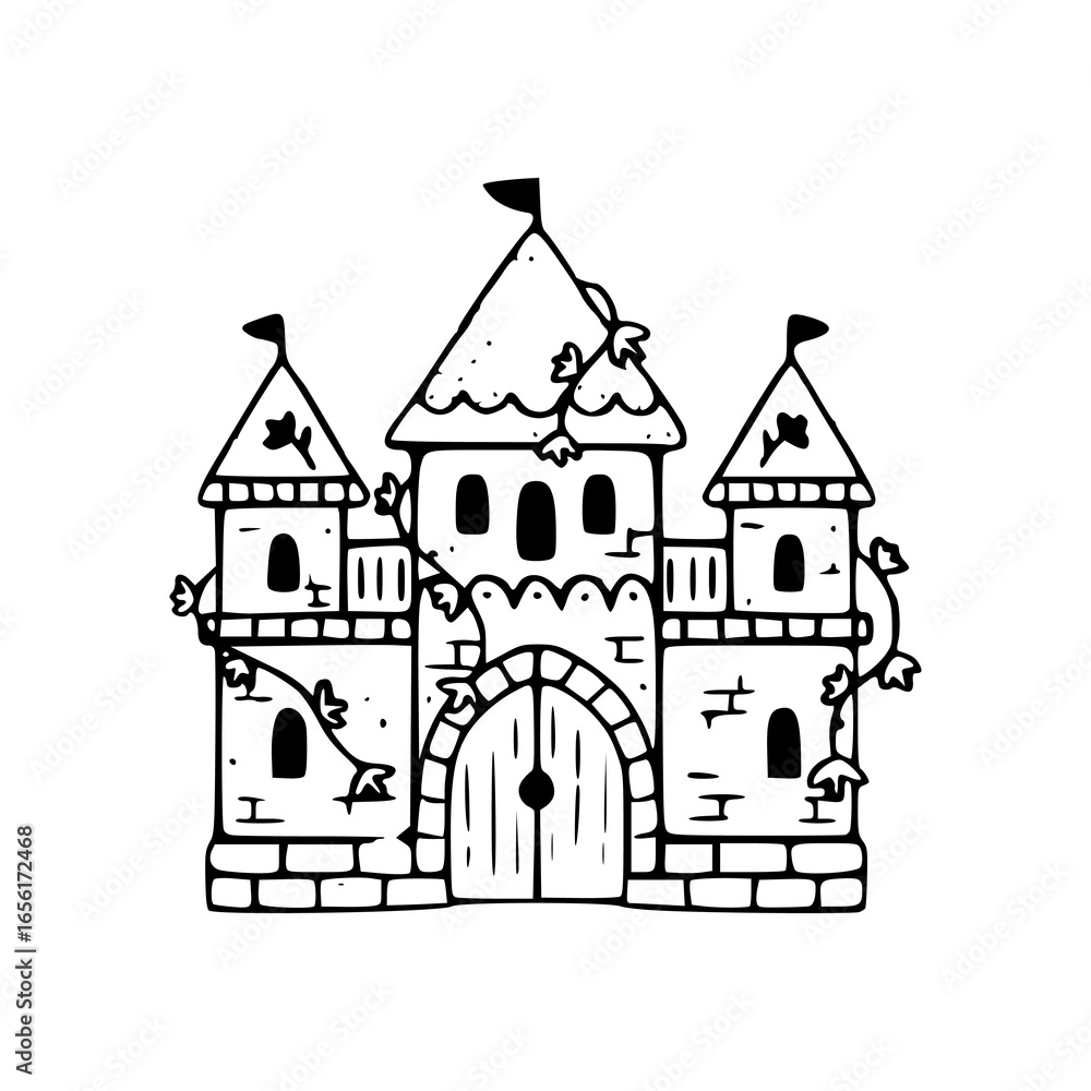 Fototapeta premium fairy tale castle vector illustration