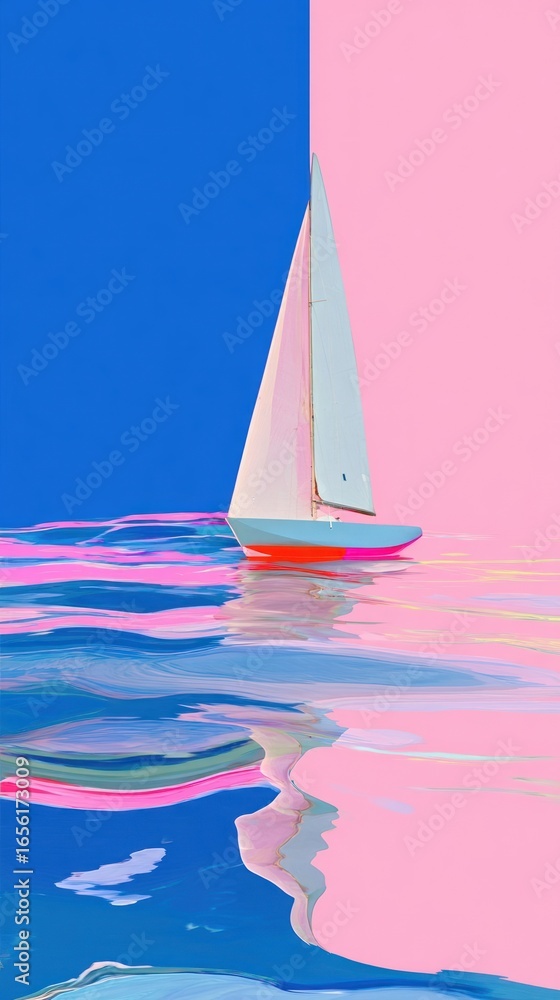 Naklejka premium Sailing boat wallpaper sailboat water.
