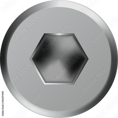 Shiny metallic hexagon socket head cap screw is displayed prominently against a transparent background, emphasizing its industrial design and utility in construction and manufacturing