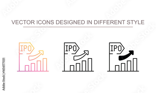 Ipo icon design with white background stock illustration