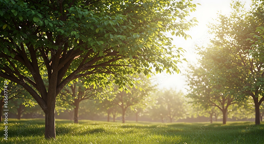 Obraz premium 陽光溢れる緑の楽園