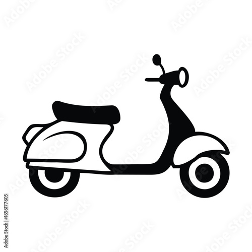 Motorcycle, Vector illustration of colorful scooters on a white background