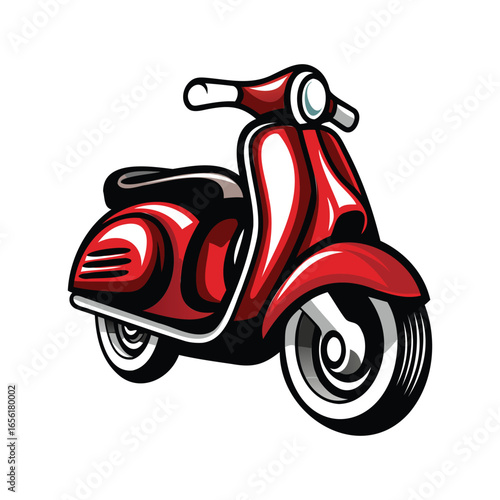 Motorcycle, Vector illustration of colorful scooters on a white background