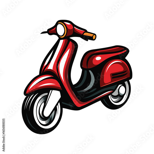 Motorcycle, Vector illustration of colorful scooters on a white background