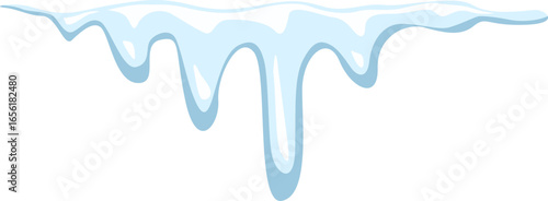 Melting snow creates long icicles hanging from rooftops, signaling the arrival of spring and warmer temperatures, while nature transitions from the cold embrace of winter
