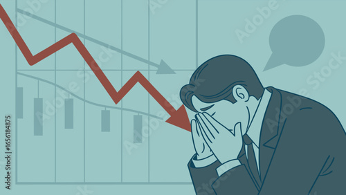 Depressed Businessman Facing Financial Downturn.