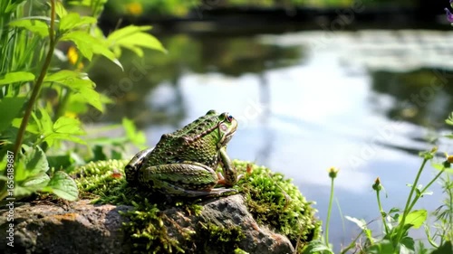 frog in the pond