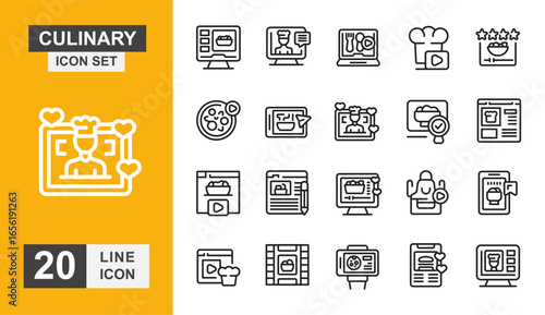 Wallpaper Mural Culinary icon set. Food, cooking, kitchen, restaurant, meal and more line icon. Torontodigital.ca