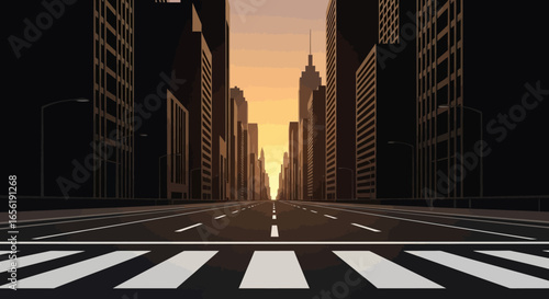 Sunset Cityscape A Serene Urban Perspective