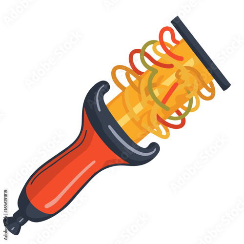 Hair curler with colorful curls in modern design  
