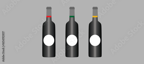 Wine Bottle Mock up with Blank Label.