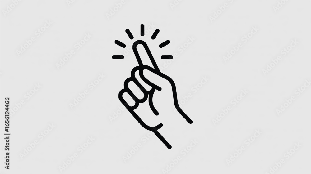 Fototapeta premium Illustration of a finger snap gesture symbolizing idea solution success or prompt action on a neutral background