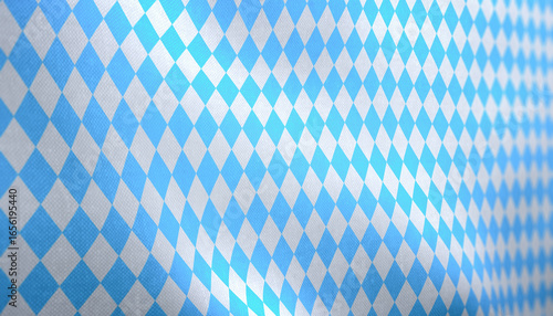 Illustation of a Bavarian flag with diamond pattern in white and blue.