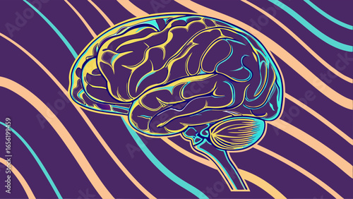 Stylized Illustration of a Human Brain.