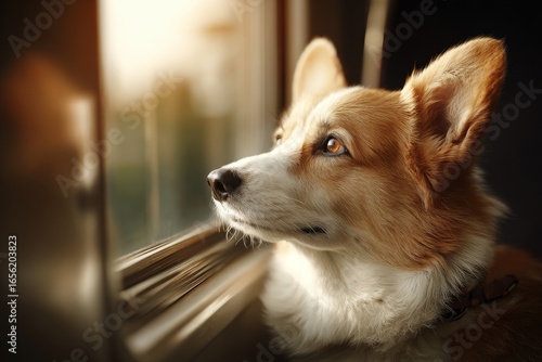 A dog is savoring the scenery from a train window during a winter journey