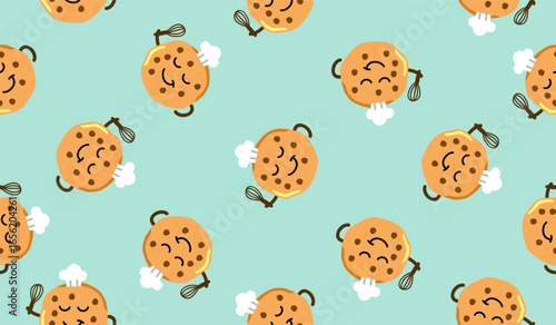 Cute cookies pattern background vector design