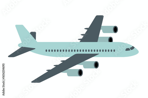 Modern passenger jet airplane soaring through the sky on a clear day