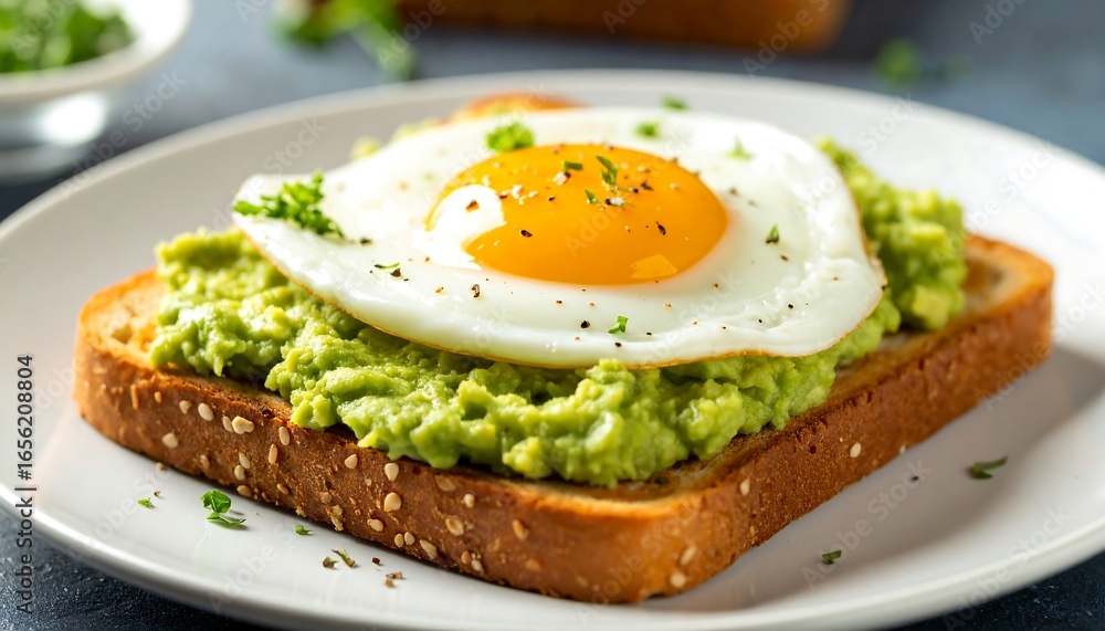 Avocado Toast with Fried Egg. Avocado Toast with Fried Egg.