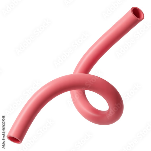 3D Squiggly Line PNG Element with Transparent Backgroun
