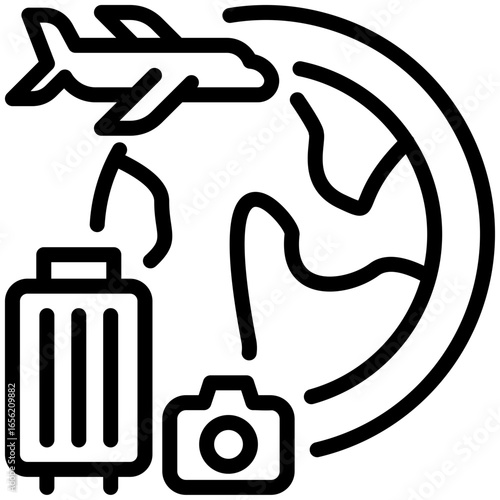 Travel icon isolated on white background. vector illustration icon for retirement plan and other business