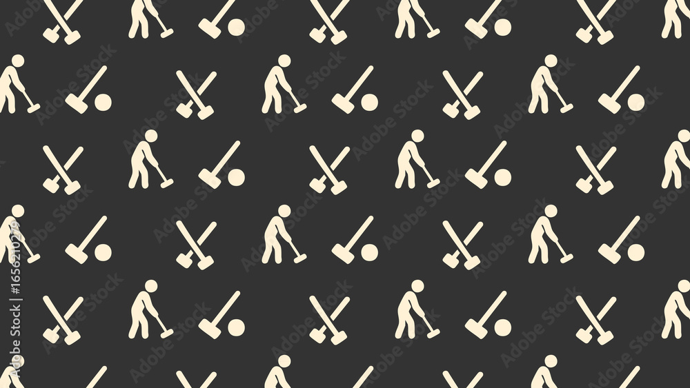 Croquet vector pattern design coloured Croquet vector pattern design coloured