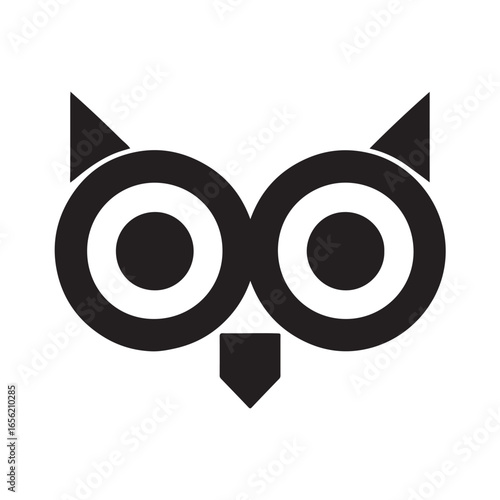 Geometric Owl Face Icon Vector Illustration