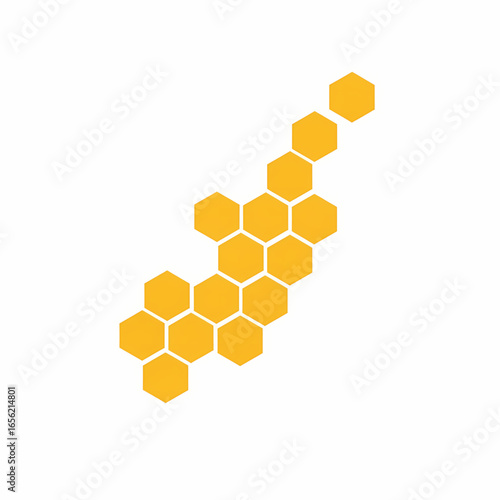 Vector illustration of yellow honeycomb pattern