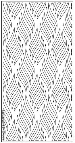 Abstract pattern of curved shapes with parallel lines forming a repeating decorative background design